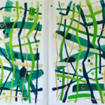 "Zielono" oil on canvas 2 panels each 30" x 30"