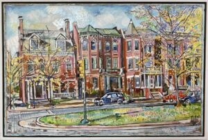 Monument Ave oil on wood 36" x 24" SOLD