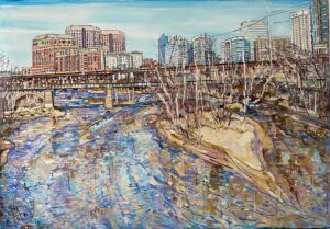 ” View from Manchester ” oil on canvas 45″ x 65″