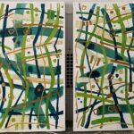 Zielono oil on canvas 2 panels , each 30 x30